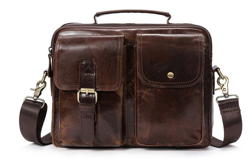 

Сумка кожаная мужская Vintage 30х22,5х7 см Коричневый