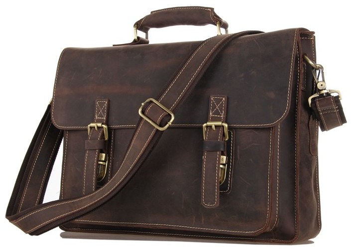 

Кожаный портфель мужской Vintage 39,5х29х9 см Коричневый