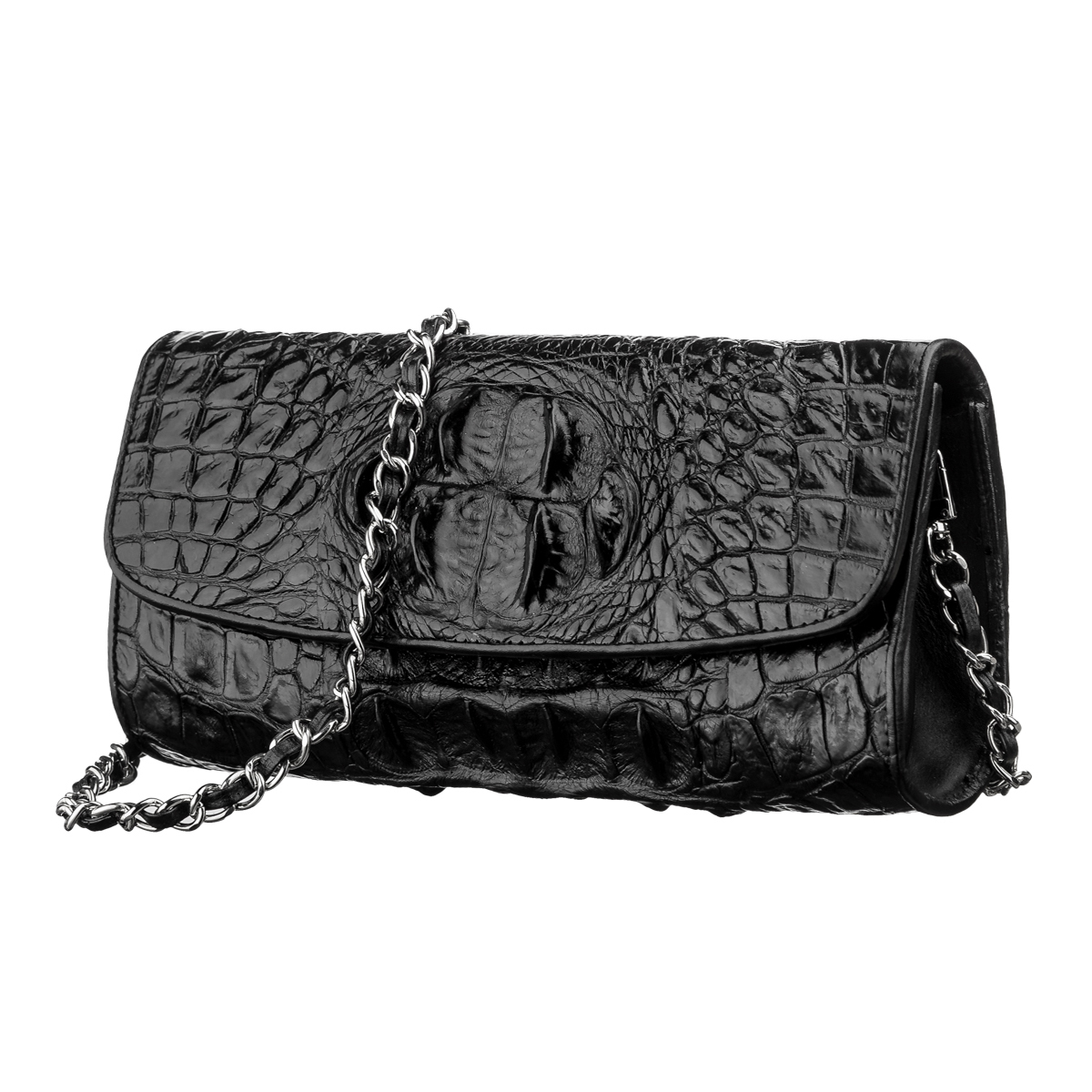

Сумка кожаная женская CROCODILE LEATHER 24,5х18,5х13 см Черный
