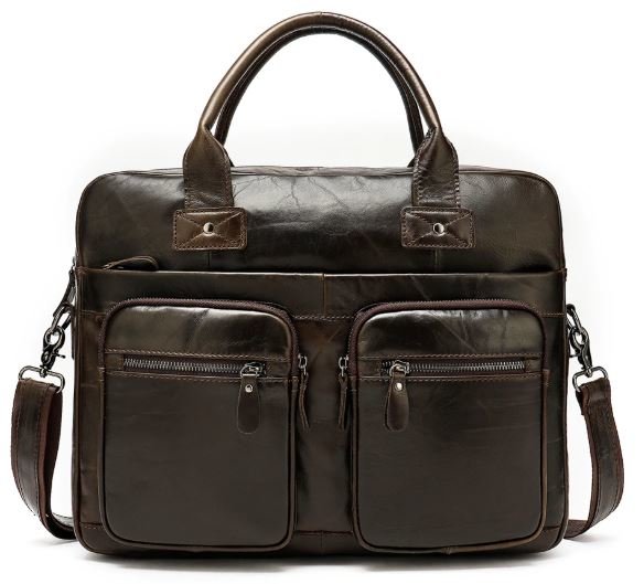 

Сумка кожаная мужская Vintage 38х30х7 см Коричневый