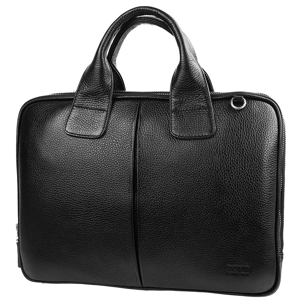 

Кожаный портфель мужской Bond 35х25х6 см Черный