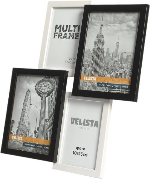 

Мультирамка на 4 фото Velista 33,5 х 38,5 см (15W-bw)