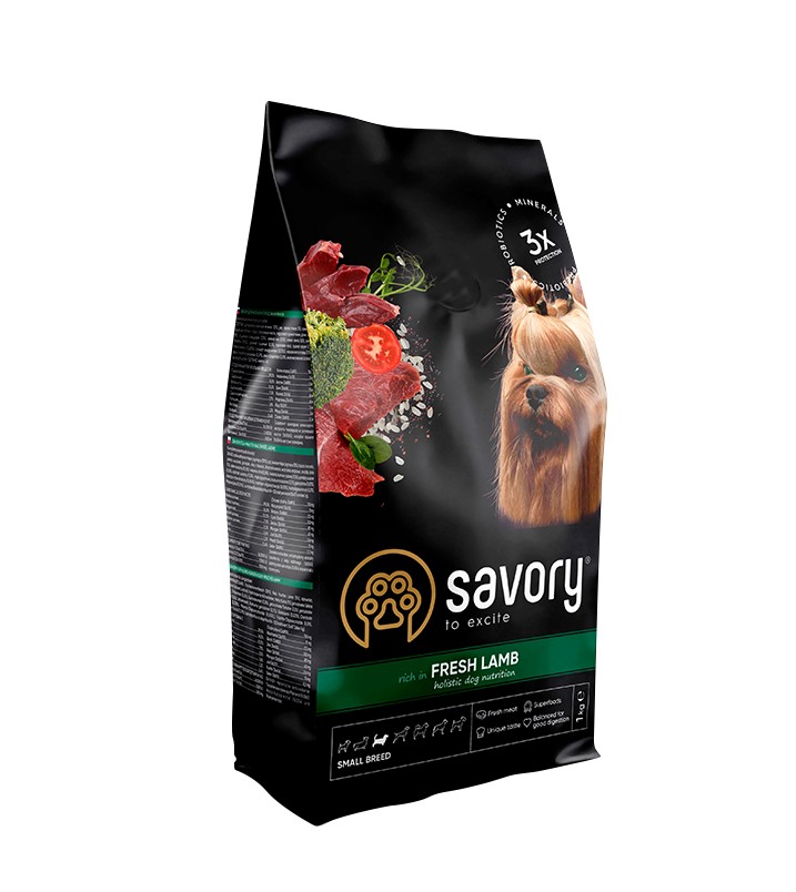 

Сухий корм Savory для собак малих порід зі свіжим м’ясом ягняти 1 кг