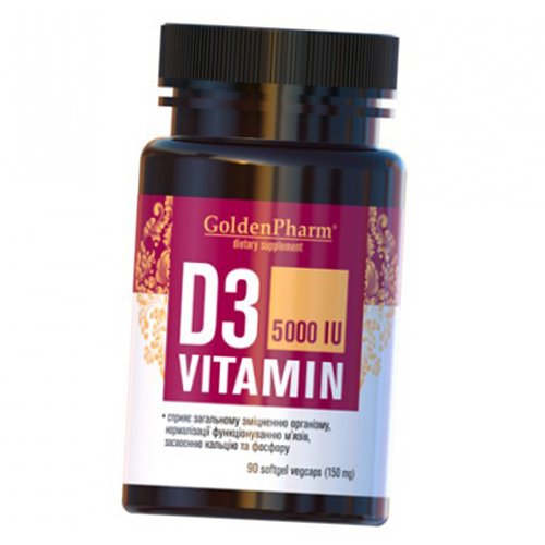

Витамин Д3, Vitamin D3 5000, Golden Pharm 90гелкапс (36519001)