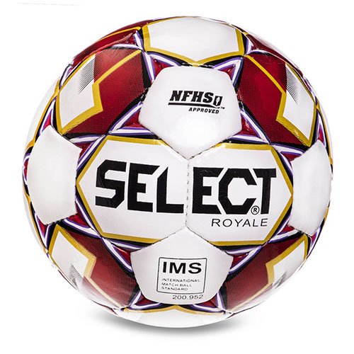 

Мяч футбольный Select Royale-IMS FB-2982 FDSO №5 Бело-бордовый (57508132)