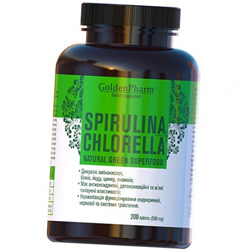 

Спирулина и Хлорелла, Spirulina plus Chlorella, Golden Pharm 200таб (71519004)