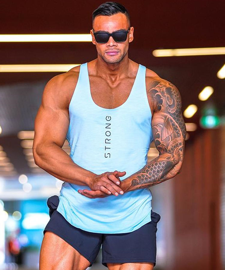 

Мужская майка SLW 6791  цвет голубой, Мужская майка SLW 6791 L цвет голубой