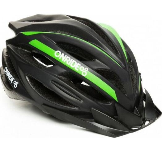 

Шолом ONRIDE GRIP black-green M(55-58), модель HB31, колір козирка Black, колір лого White