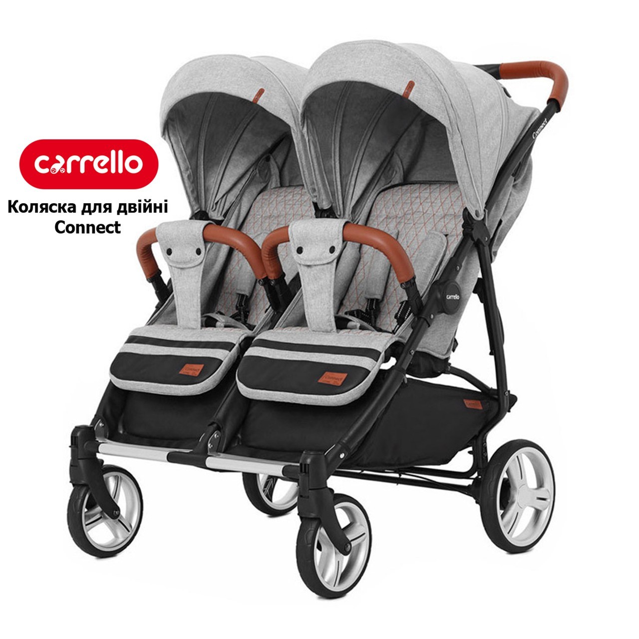 

Детская прогулочная коляска для двойни CARRELLO Connect CRL-5502 Rock Gray Светло-серый (CRL-5502 Rock Gray)