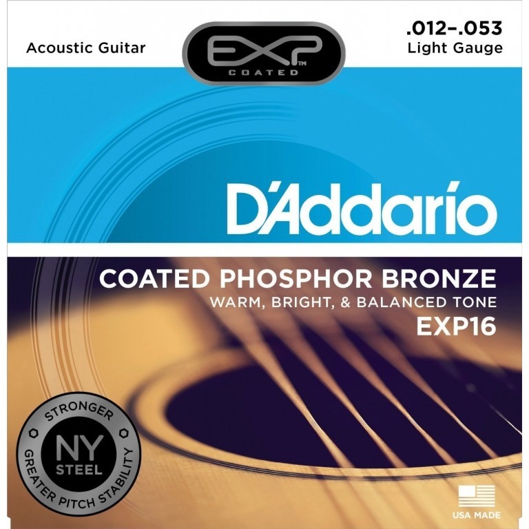 

Струны для акустической гитары D'Addario EXP16 Phosphor Bronze Light Acoustic Guitar Strings 12/53