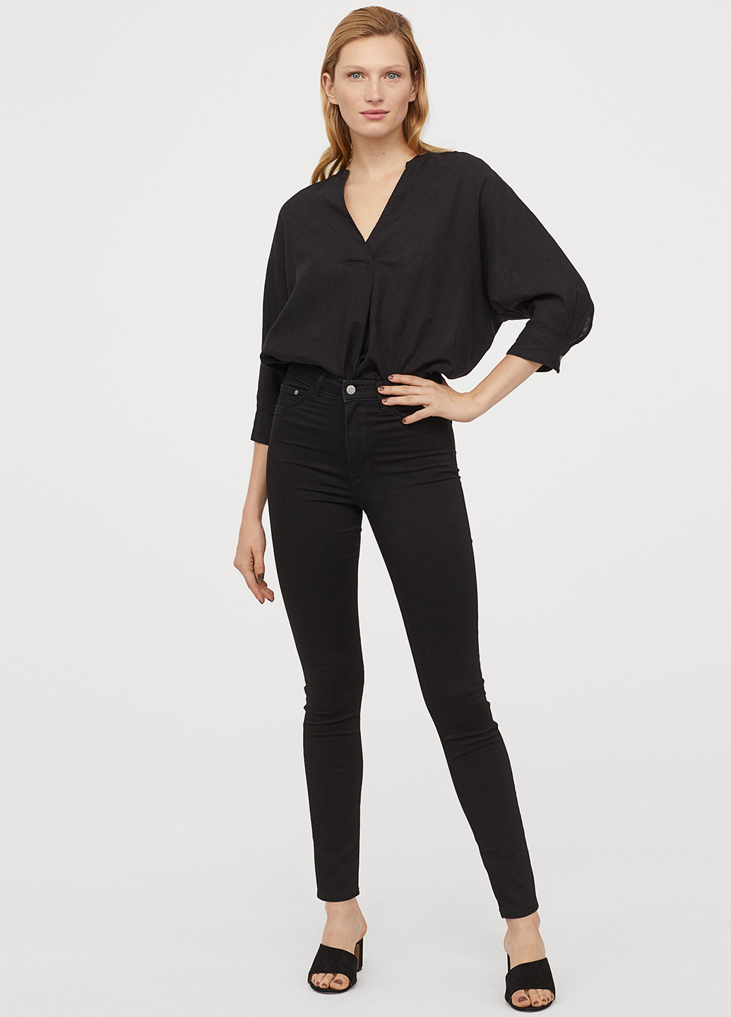 

Брюки H&M W25L34 Черный 0399223_ч