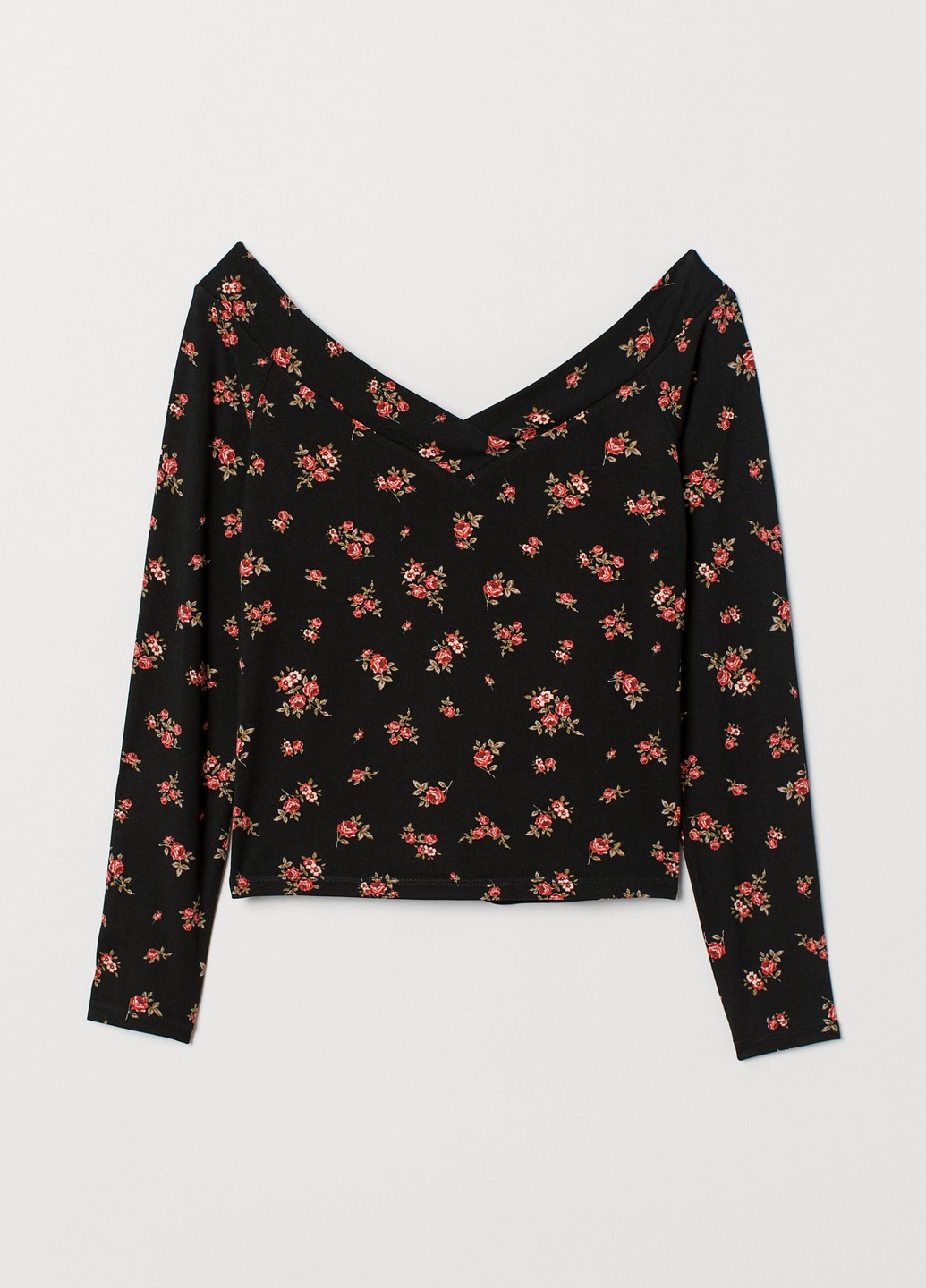 

Топ H&M S Черный 0708394_цветы