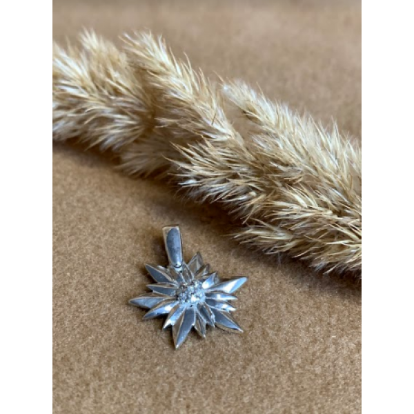 

Серебряная подвеска Travel jewelry Эдельвейс 925° с фианитом