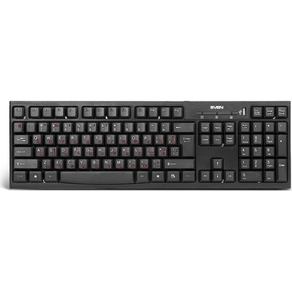 

Клавиатура проводная SVEN Standard 304 USB встроенный хаб порты USB черная