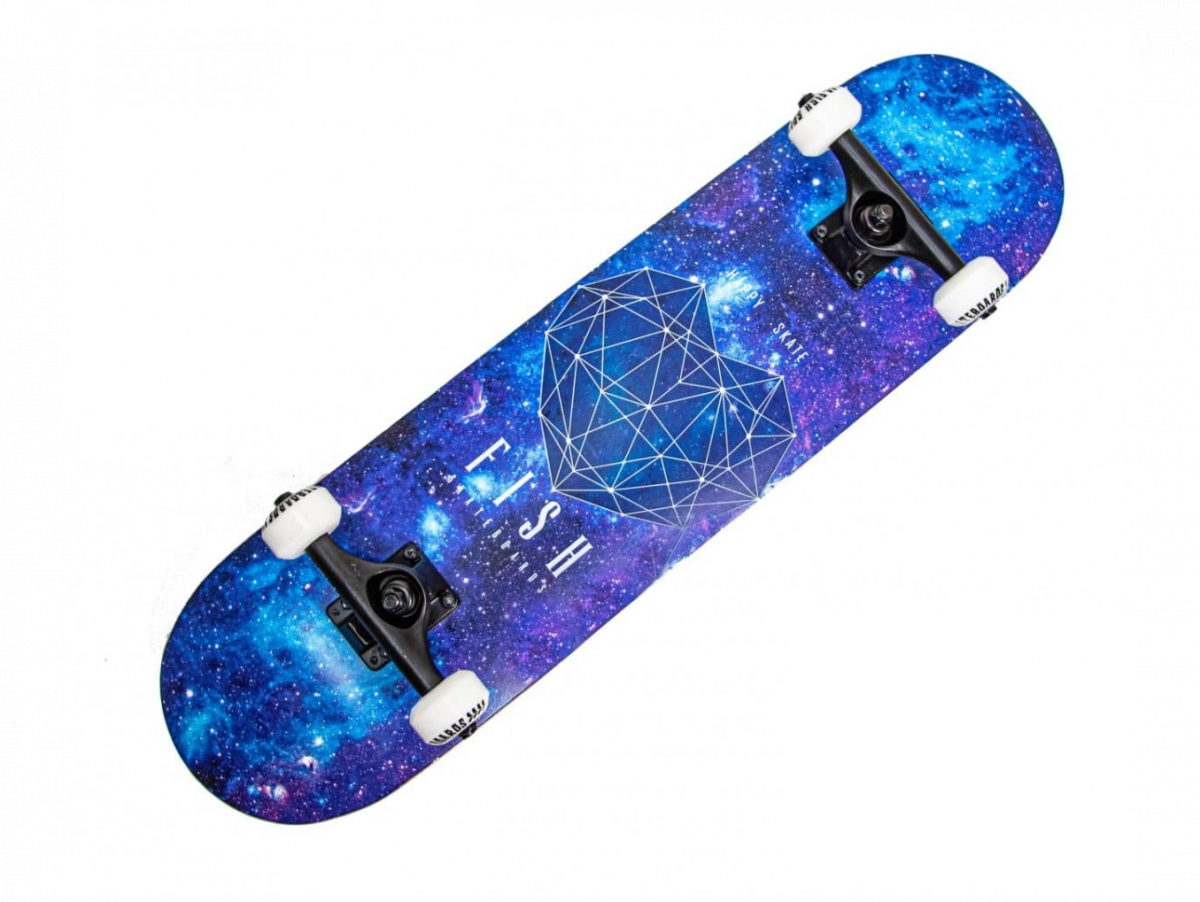 

Скейтборд Fish Skateboards деревянный с рисунком 31", "Hard Blue"