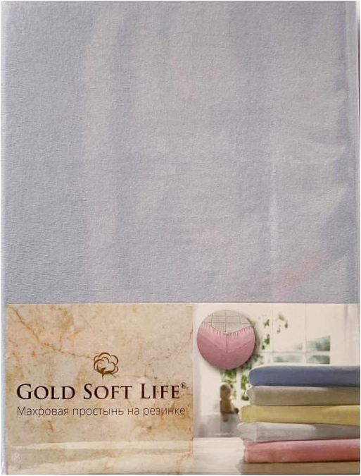 

Простынь трикотажная на резинке Gold Soft Life Terry Fitted Sheet 160x200 +25 см голубая (ts-02035)