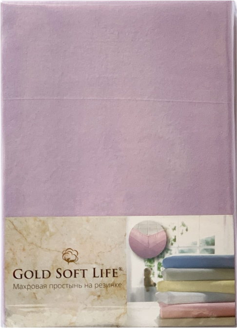 

Простынь трикотажная на резинке Gold Soft Life Terry Fitted Sheet 160x200 +25 см сиреневая (ts-02041)