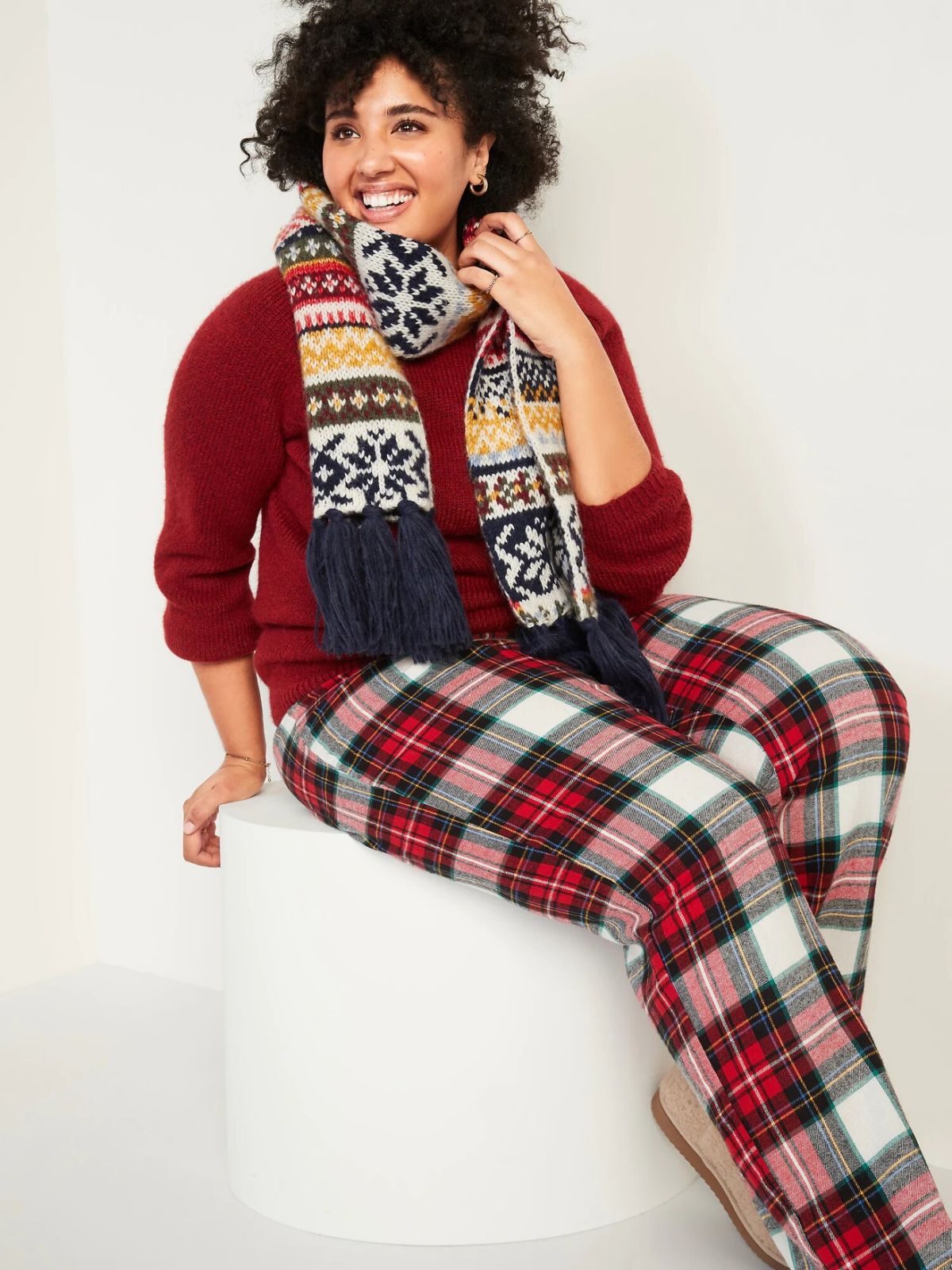

Женские фланелевые пижамные штаны Old Navy art937777 (Белый/Красный/Черный, размер 1X plus)