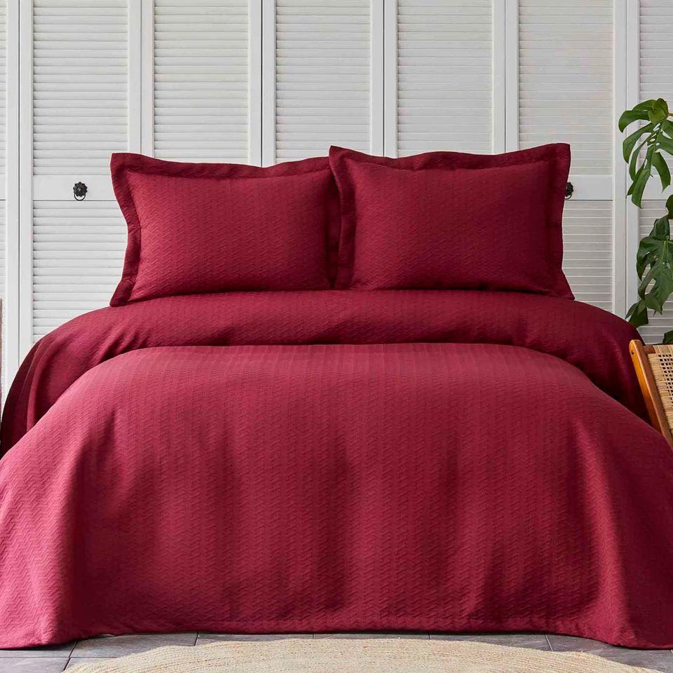 

Покрывало с наволочками Karaca Home - Charm bold bordo бордовый 250*240 евро
