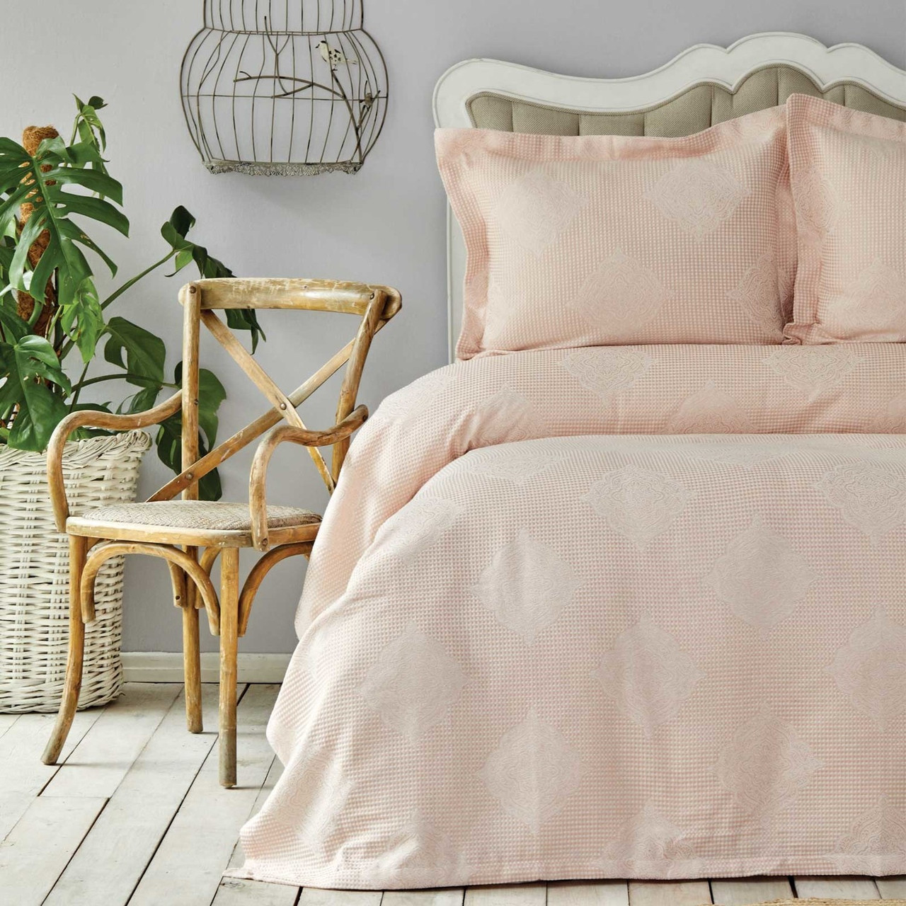 

Покрывало с наволочками Karaca Home - Eva pudra пудра 250*240