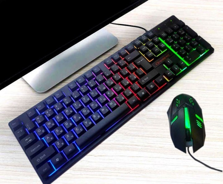 

Проводная компьютерная USB клавиатура + мышка UKC HK-6300TZ с RGB подсветкой (530239)