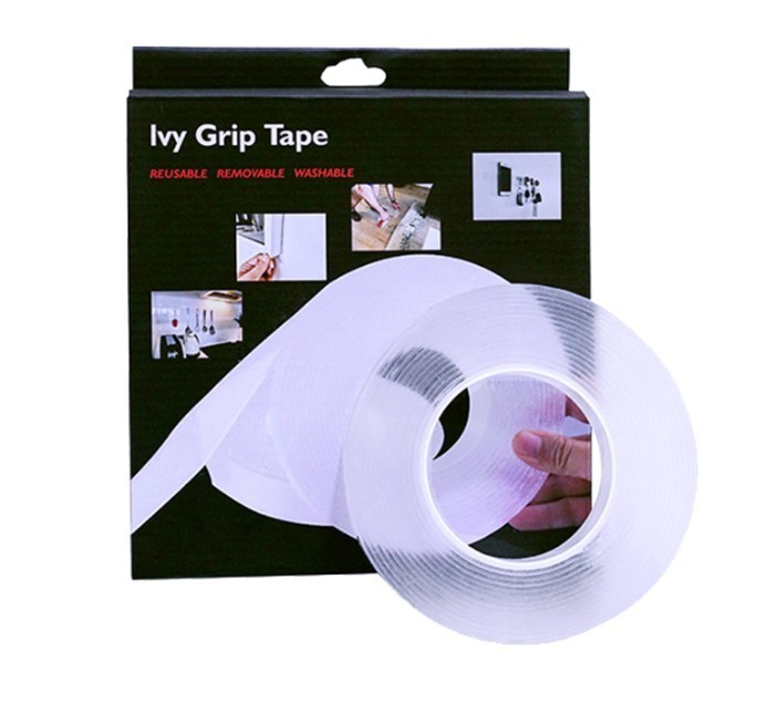 

Многоразовая крепежная лента гелиевая на любые поверхности Ivy Grip Tape 5 м прозрачная