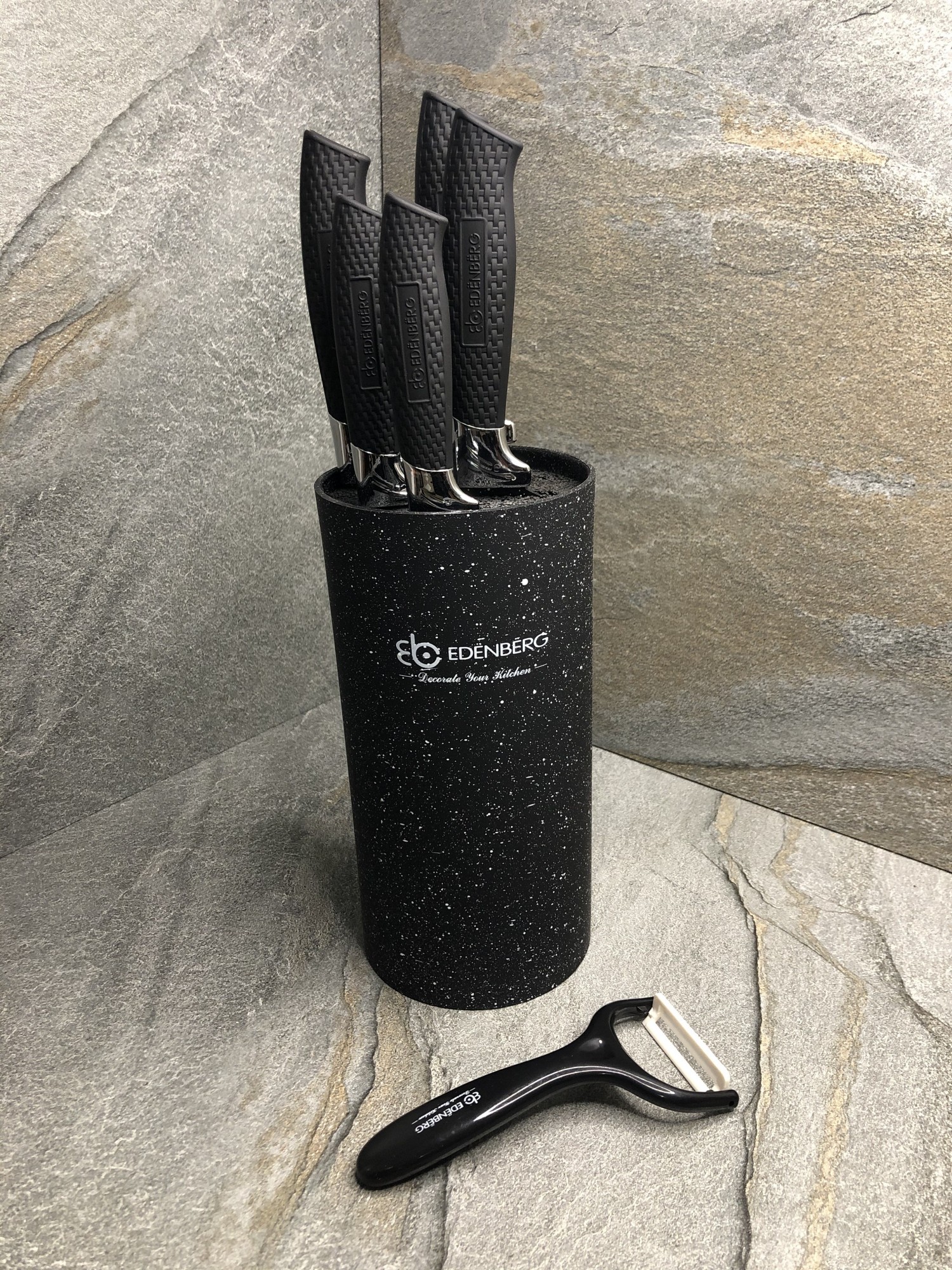 

Набор ножей с подставкой 6 предметов Edenberg EB-5103B Black