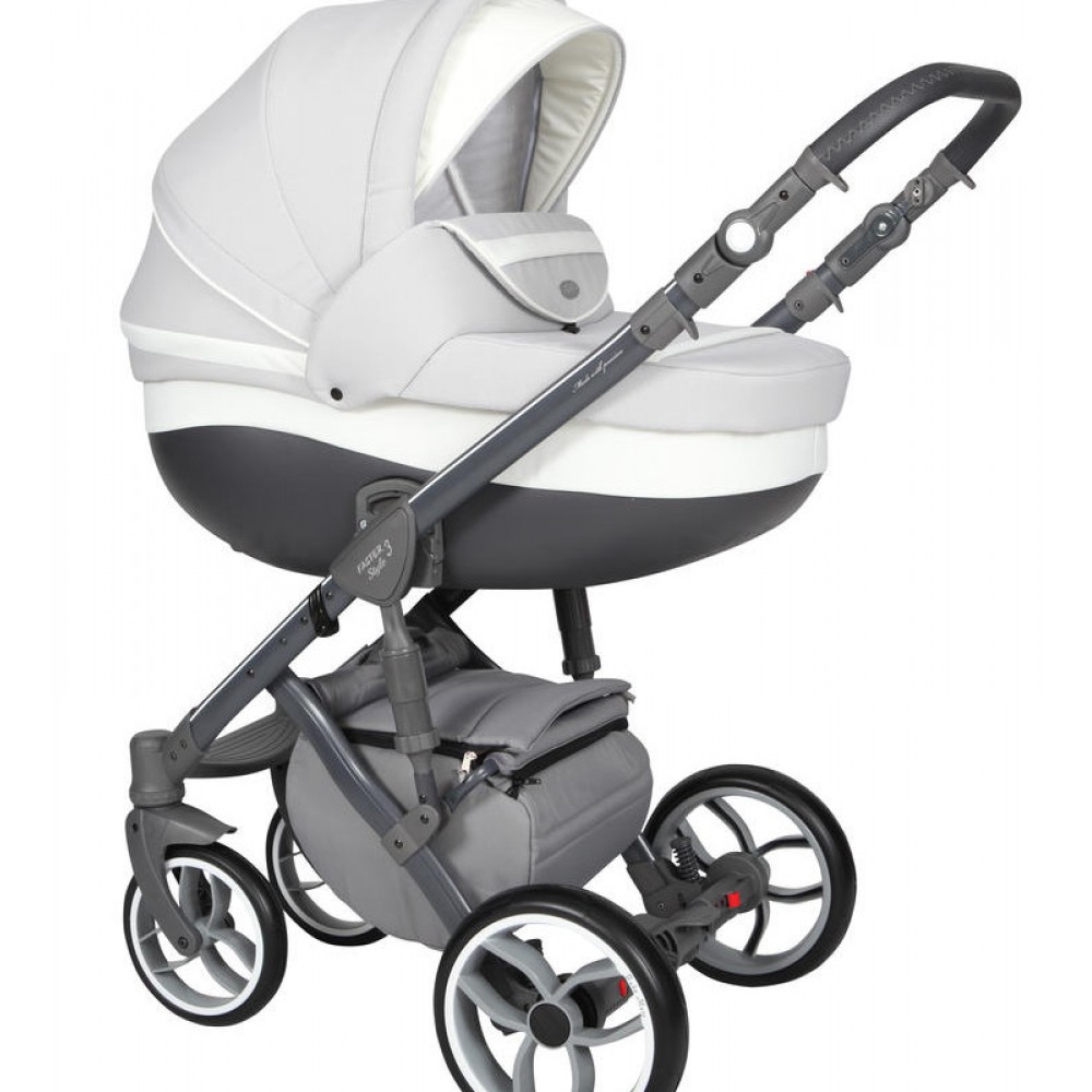 

Коляска универсальная 2 в 1 Baby Merc Faster Style 3 Flll/101A Светло-серый/Белый с дождевиком и матрасом + москитная сетка, чехлы и сумка для мамы