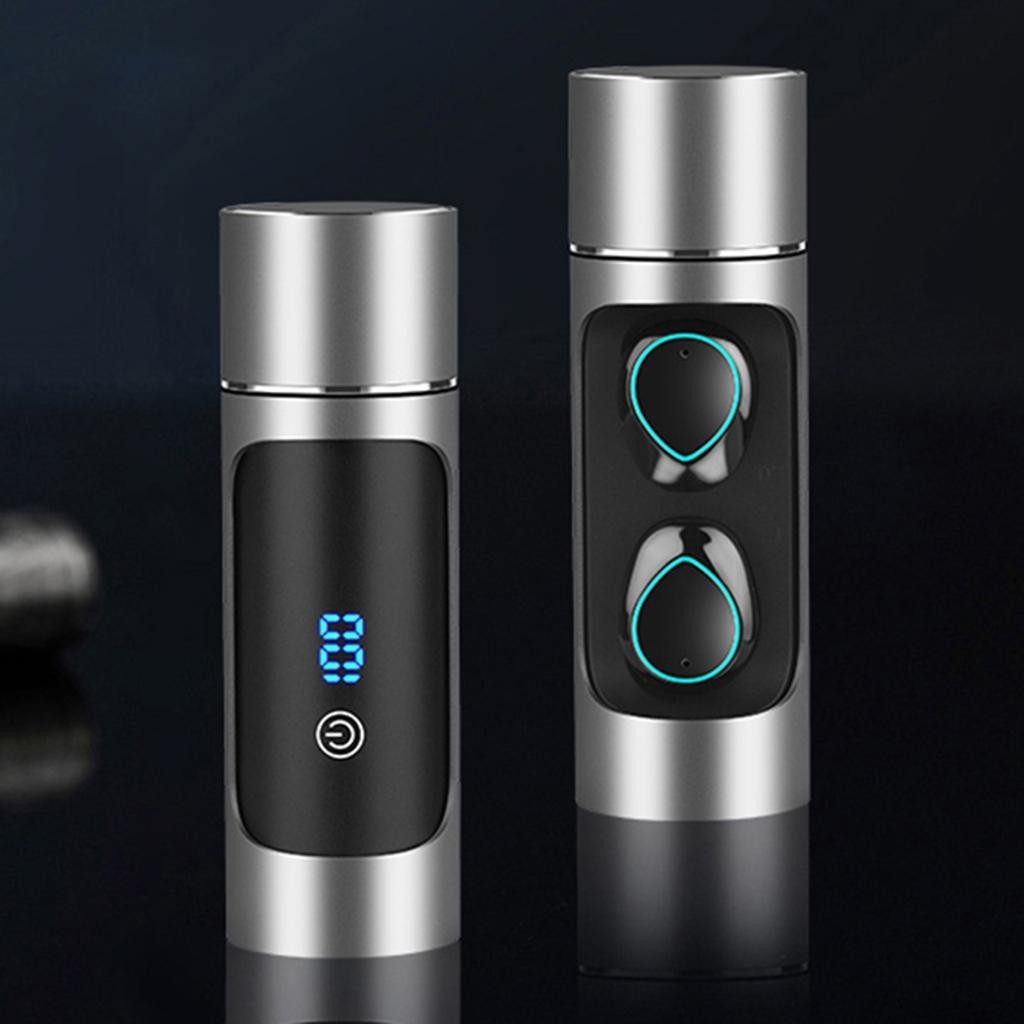 

Беспроводные Bluetooth наушники вкладыши TWS Earphone K08 HiFi мини-гарнитура в тубе с LED индикатором заряда, павербанк 1000 мАч и фонариком Silver