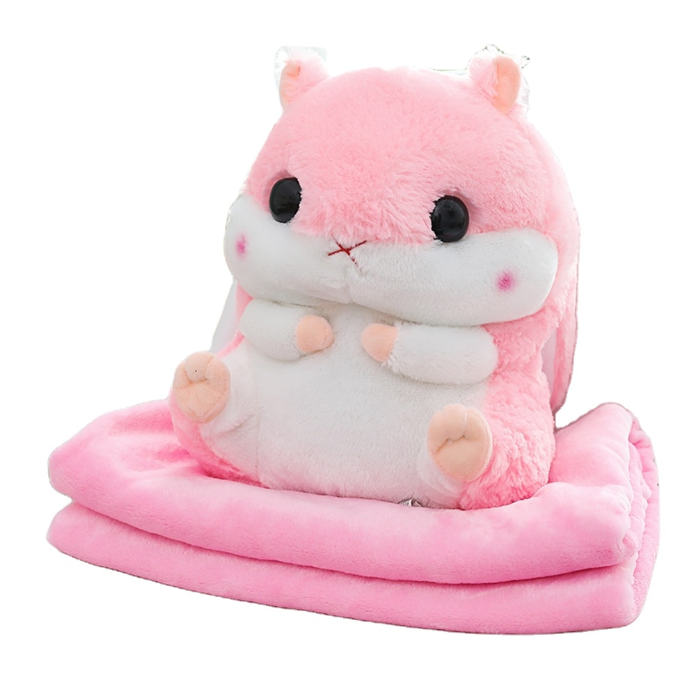 

Мягкая игрушка Хомяк 3 в 1 с пледом BabySweet 40 см Pink (565BF)