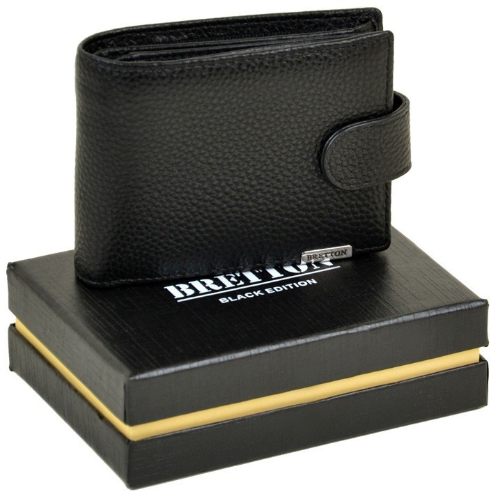 

Мужской кожаный кошелек Bretton M103201 Black маленький
