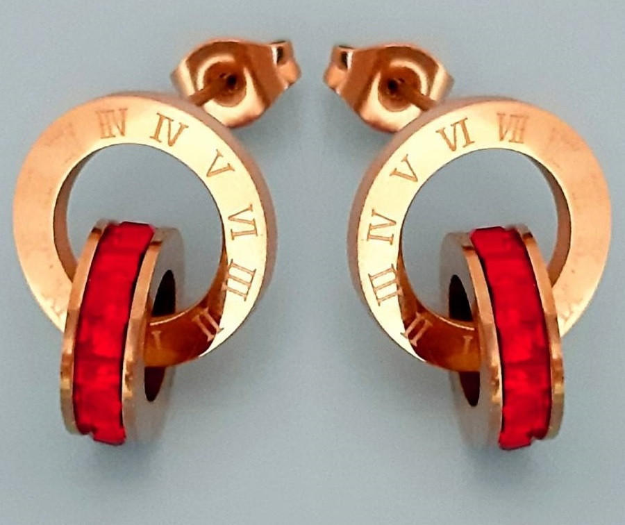 

Серьги-гвоздики золотистые с кольцом хст028 Stainless Steel