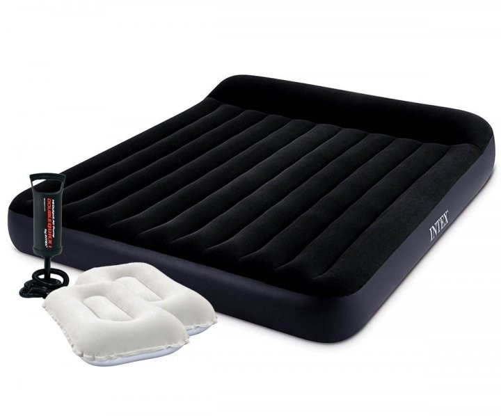 

Матрас надувной двухместный Intex 64144-2 с ручным насосом и подушками 183x203x25 см (Ibk-64144-2)