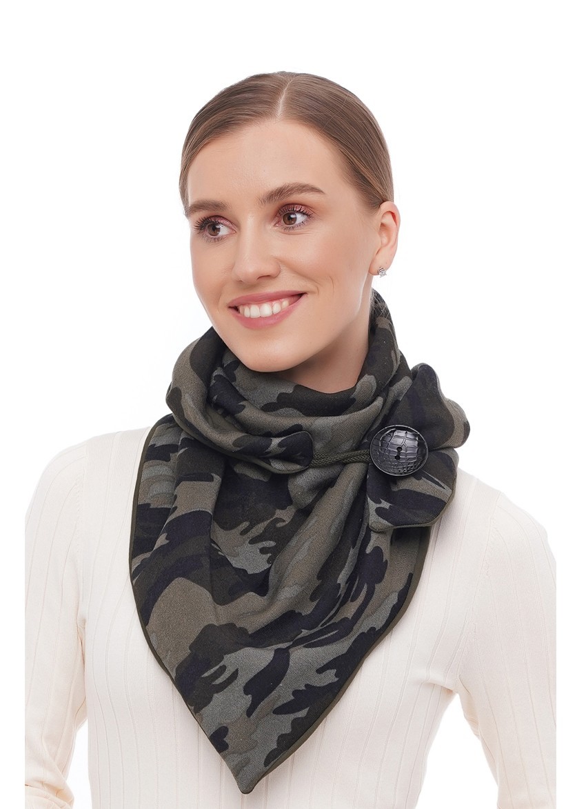 

Шарф "Эдинбург" женский большой MyScarf теплый Хаки на пуговице