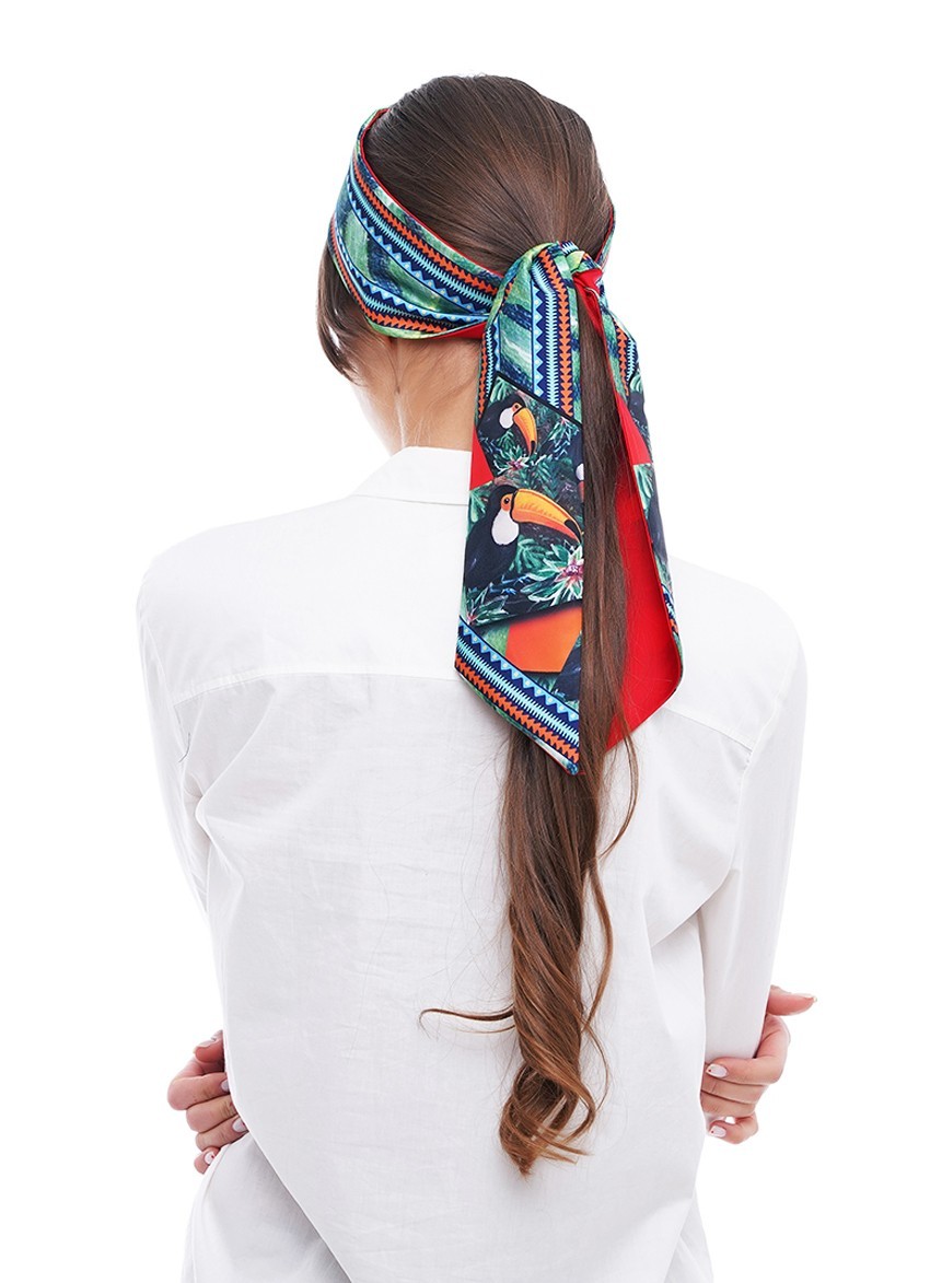 

Галстук Твилли авторский MyScarf  черный с принтом, Галстук Твилли авторский MyScarf one size черный с принтом