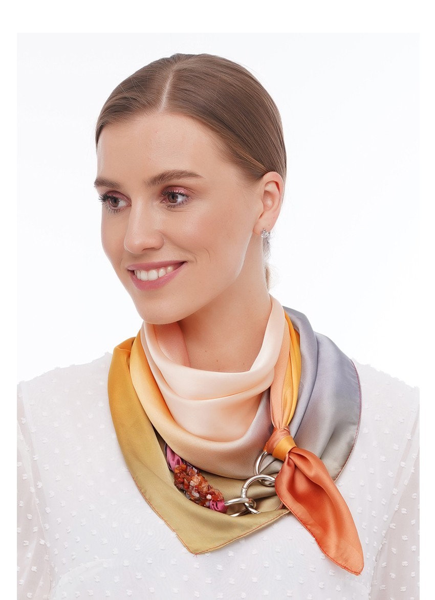 

Платок дизайнерский MyScarf "Вечерний закат" с камнем коралл