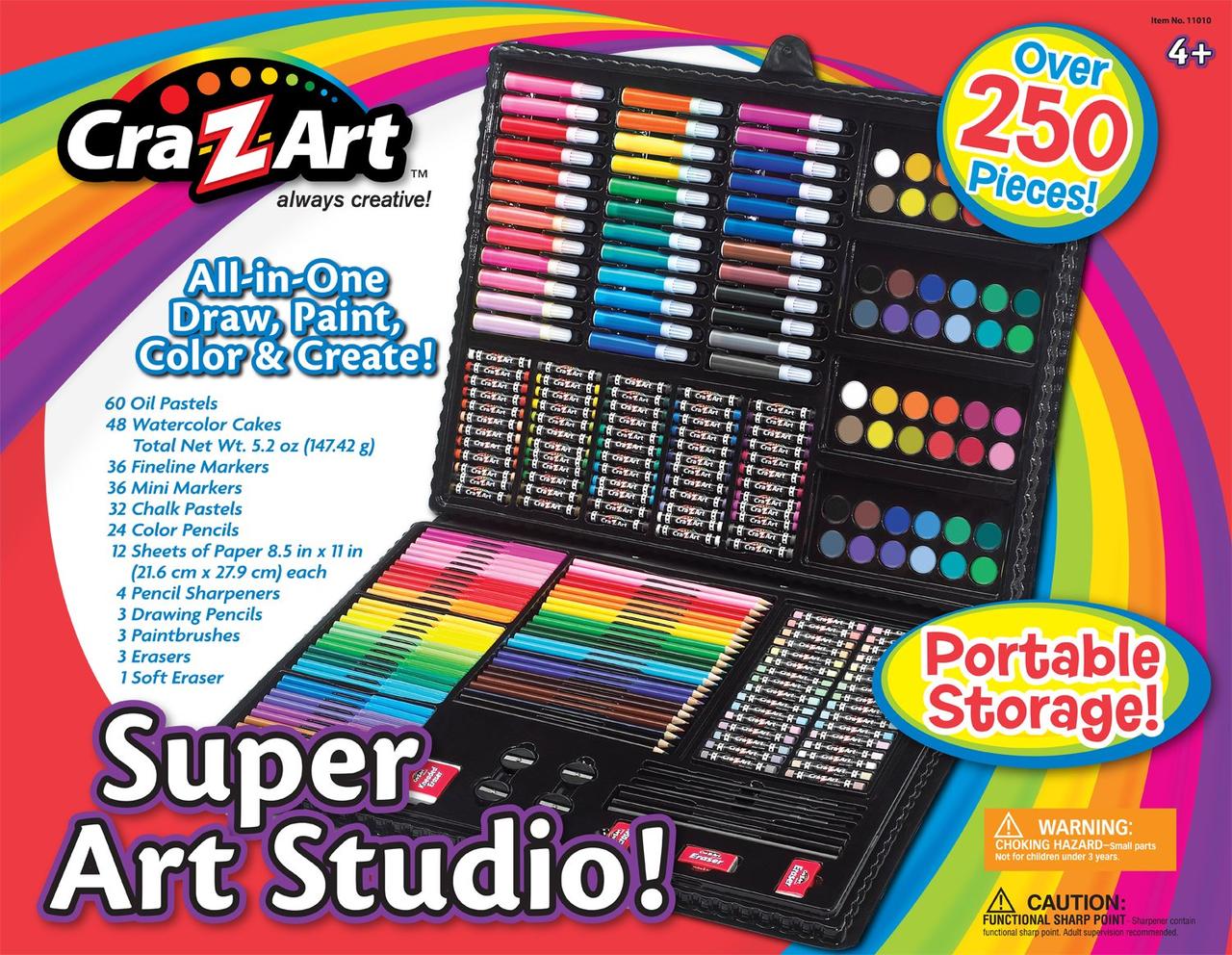 

Большой набор для творчества, рисования, подарок для детей Cra-Z-Art Creative Artist Studio (250 предметов)
