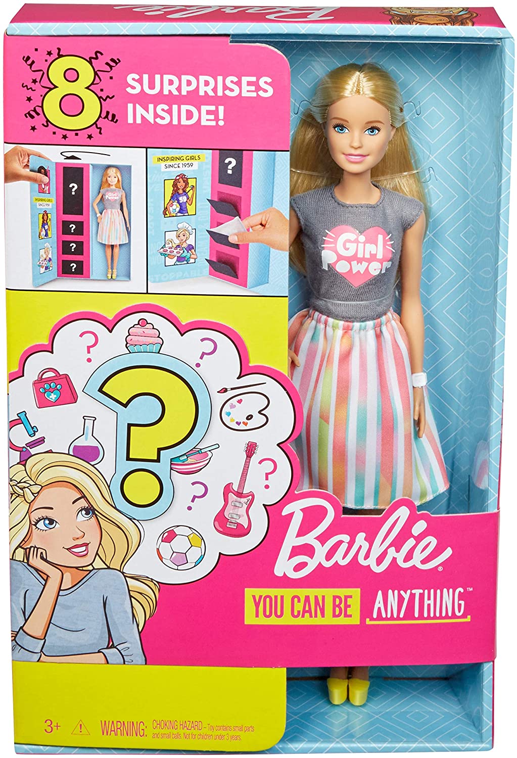 

Шарнирная кукла модница, игрушка для девочек Barbie Surprise Career Doll Mattel с 2 интересными нарядами и 8 сюрпризами