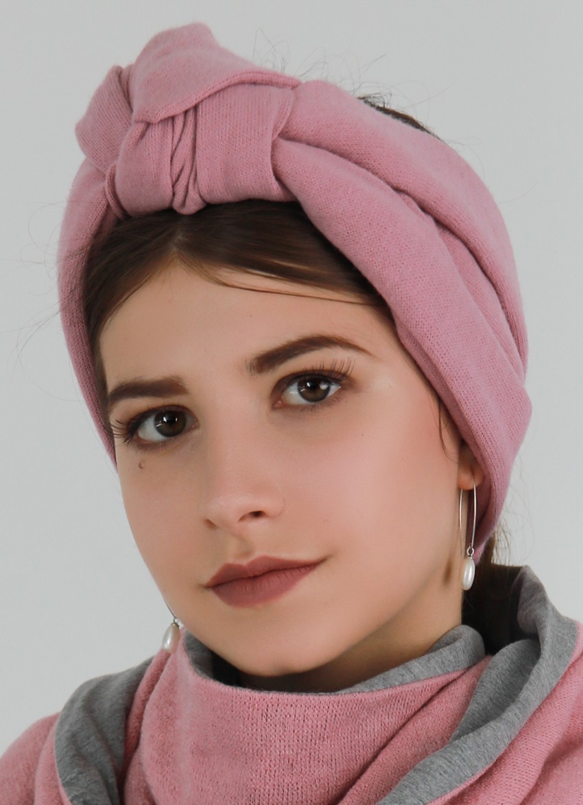 

Тюрбан MyScarf теплый  темно-розовый с узлом, Тюрбан MyScarf теплый one size темно-розовый с узлом