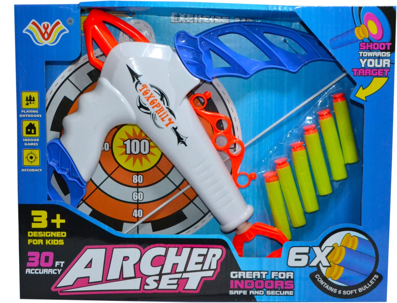 

Лук с мишенью "Archery" мягкие стрелы