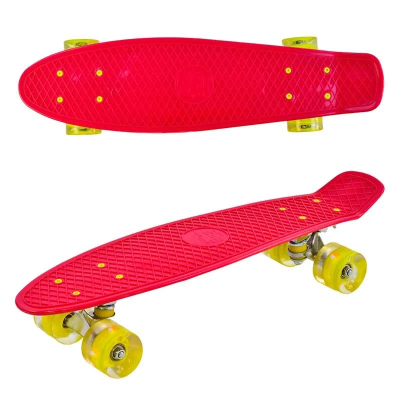 

Пенни борд скейт со светящимися колесами Best Board Красный