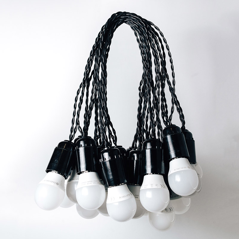 

Ретро гирлянда из ламп Soft Light 10 метров 20 ламп LED с влагозащитой Черная (black02-3 )