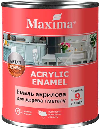 

Эмаль акриловая для дерева и металла Maxima 2.3 л Белая глянцевая (4823083309459)