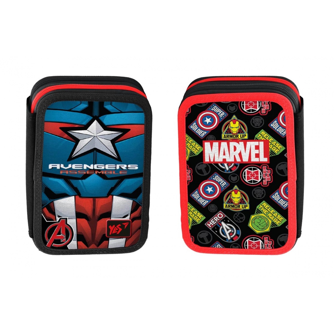 

Пенал твердий YES подвійний HP-01 "Marvel.Avengers", чорний