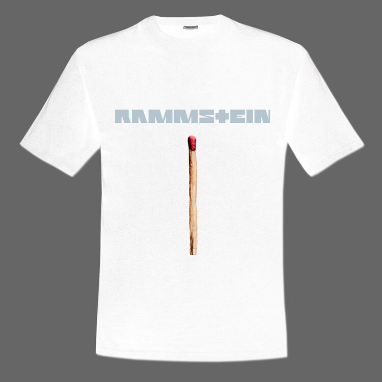 

Футболка Rammstein Рамштайн спичка Белая Размер XXL