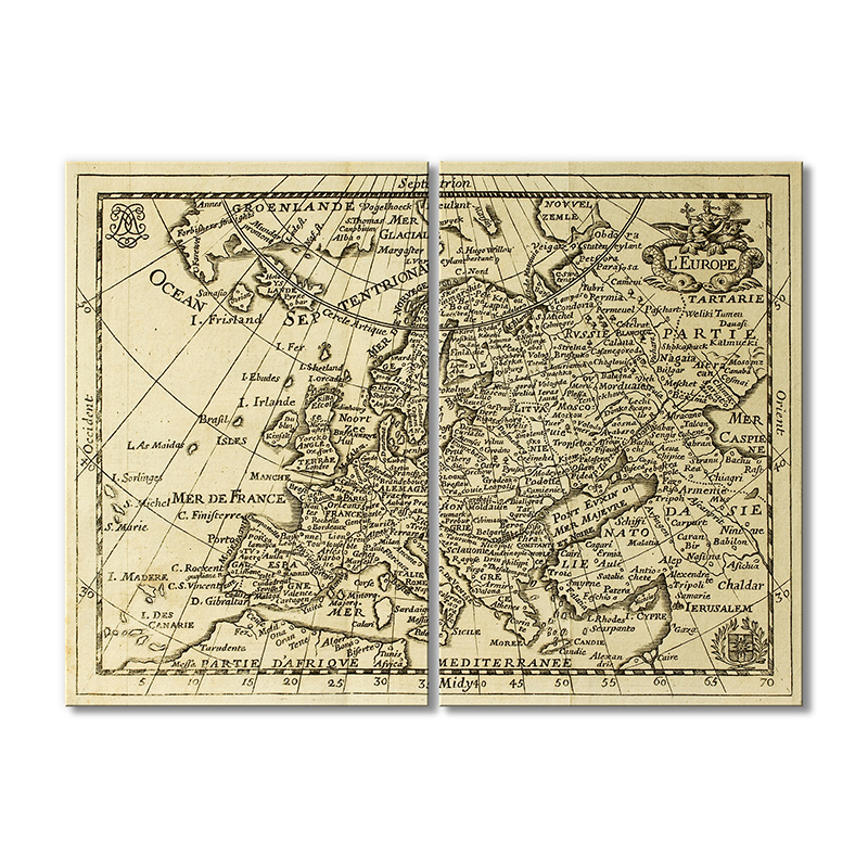 

Винтажная карта Artel «Старинная карта Европы 1690-1750 года» 2 модуля 40х60 см