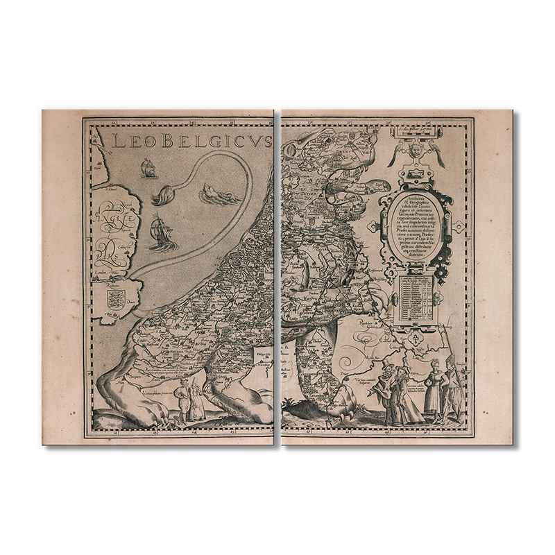 

Винтажная карта Artel «Карта - 1617 год. Лев Бельгикус» 2 модуля 30х45 см