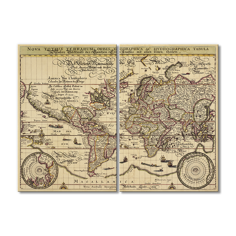 

Винтажная карта Artel «Новая звезда Tabula Geographica Ac» 2 модуля 90x135 см