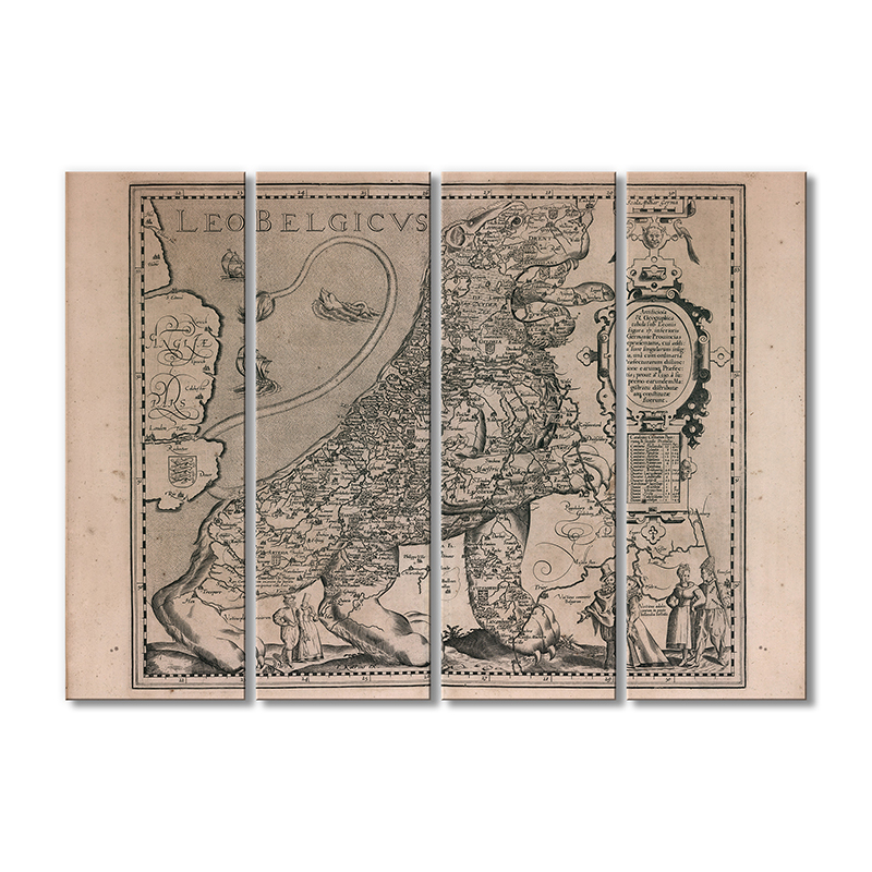 

Винтажная карта Artel «Карта - 1617 год. Лев Бельгикус» 4 модуля 120x180 см