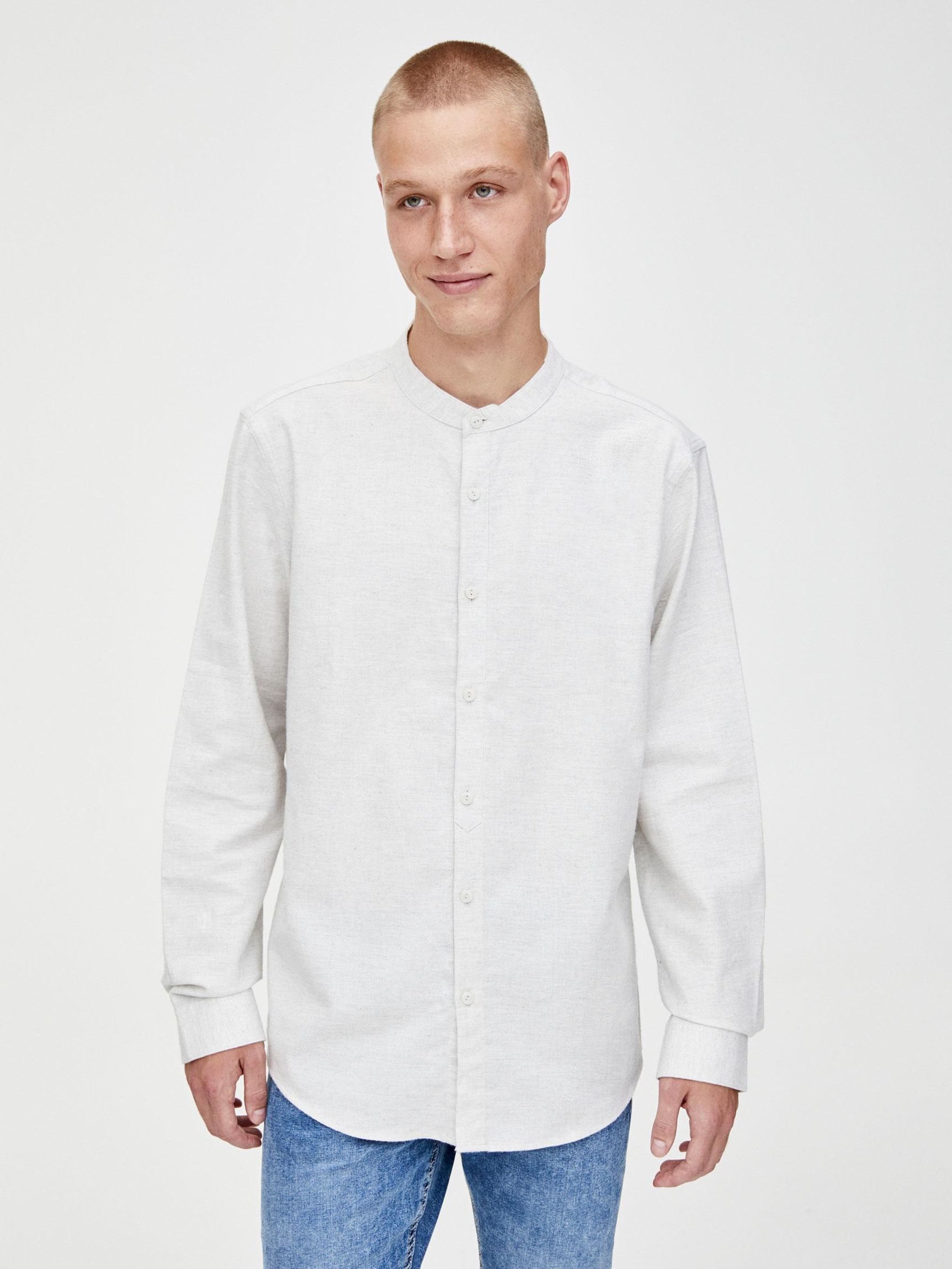 

Рубашка Pull & Bear 9474/535/804-ACWW S Светло-серая